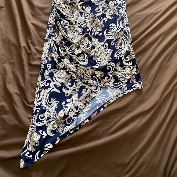 NWT Strapless bodycon asymmetric faux wrap dress - Picture 2 of 10